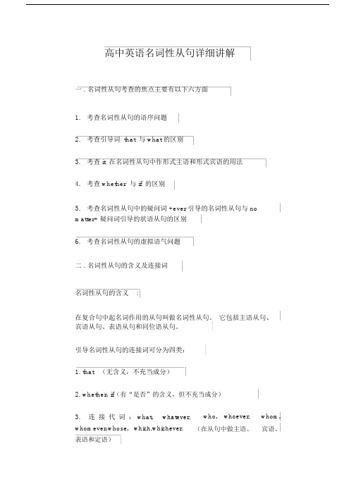 高中英语名词性从句详细讲解