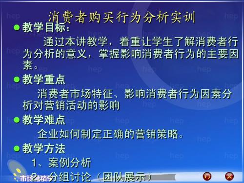 消费者购买行为分析实训