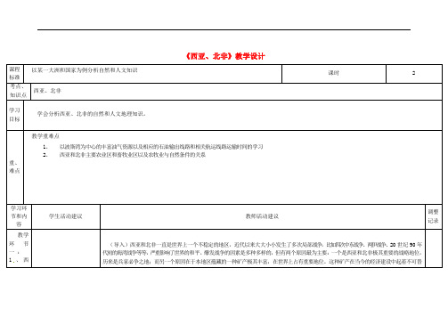 四川省宜宾市一中2018-2019年高中地理上学期第十周《西亚、北非》教学设计