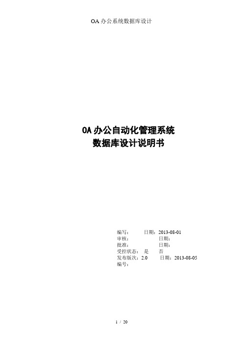 OA办公系统数据库设计