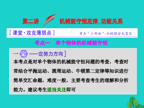 高三物理二轮复习 第一部分 专题二 能量和动量 第二讲 机械能守恒定律 功能关系课件