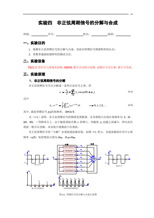 实验四  非正弦周期信号的分解与合成