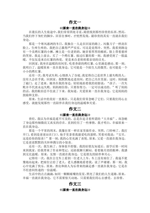 原来一直在我身边作文450字