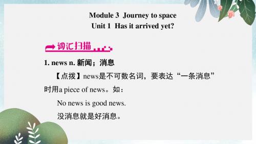 浙江省嘉兴市秀洲区八年级英语下册Module3JourneytospaceUnit1Hasitarrivedyet课件新版外研版