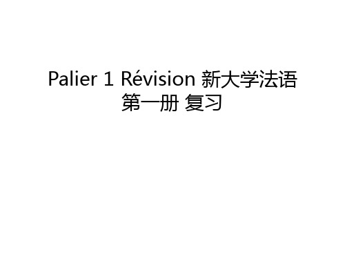 Palier 1 Révision 新大学法语第一册 复习教案资料