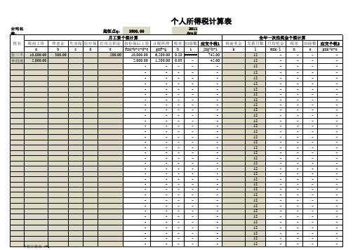 个税计算表(按新个税法编制)