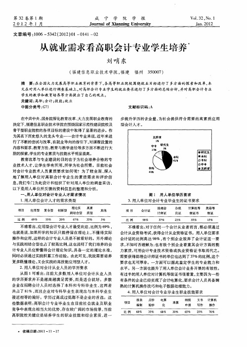 从就业需求看高职会计专业学生培养