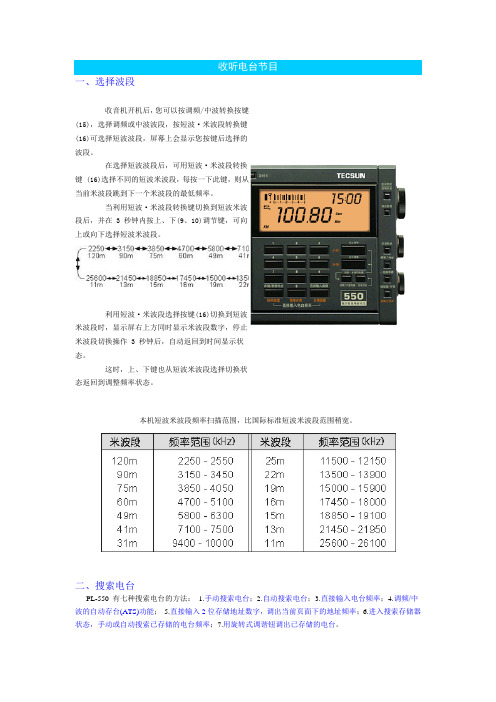 德生PL550收音机说明书