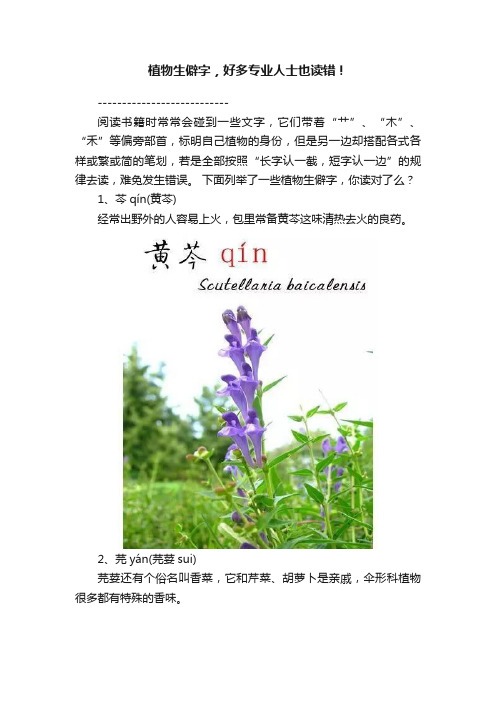 植物生僻字，好多专业人士也读错！