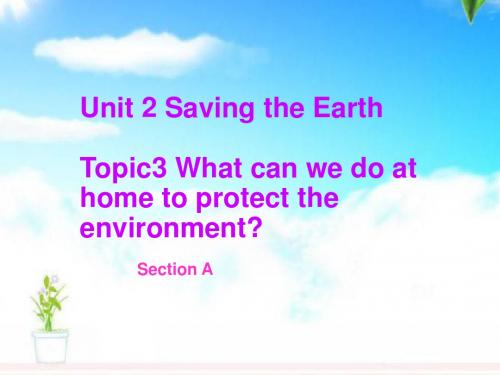 2019年仁爱版英语九年级上册Unit 2Topic 3 What can we do to protect the environmentA (3)优质课课件