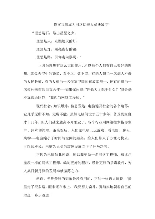 作文我想成为网络运维人员500字