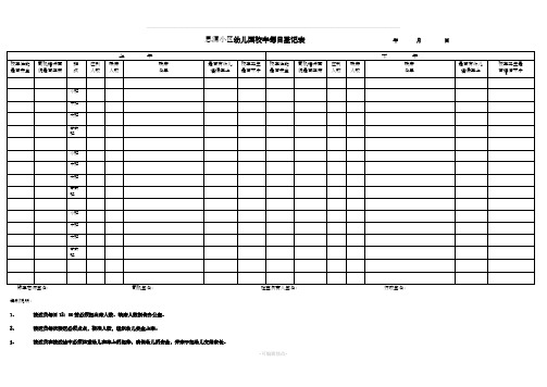 幼儿园校车每日登记表