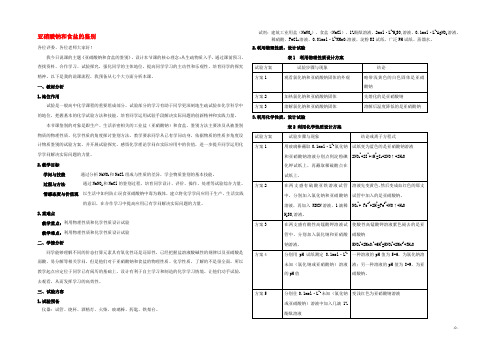 高中化学 专题3 物质的检验与鉴别 3.2 亚硝酸钠和食盐的鉴别说课稿