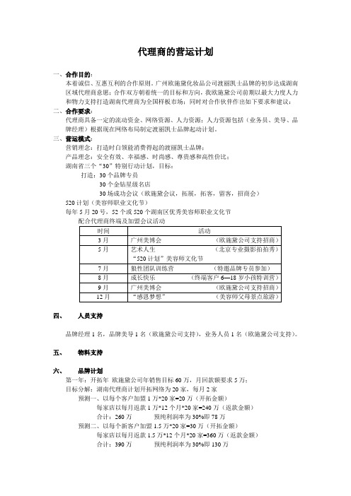 代理商营运计划