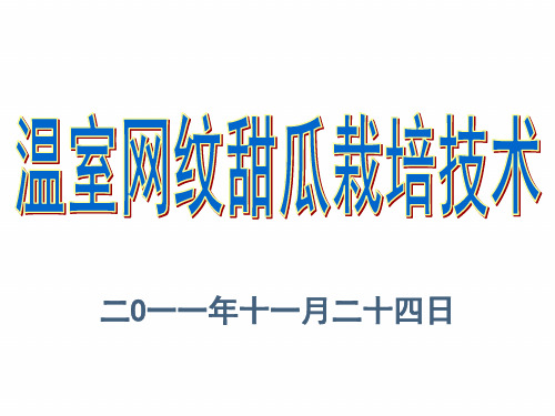 网纹甜瓜大棚栽培技术PPT课件