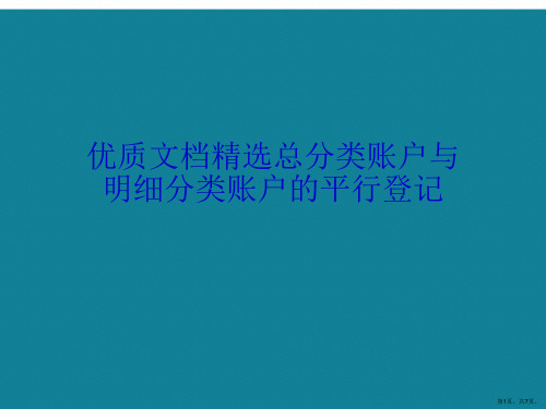 演示文稿总分类账户与明细分类账户的平行登记