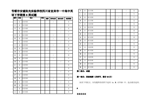 高中英语下学期第6周试题高中全册英语试题