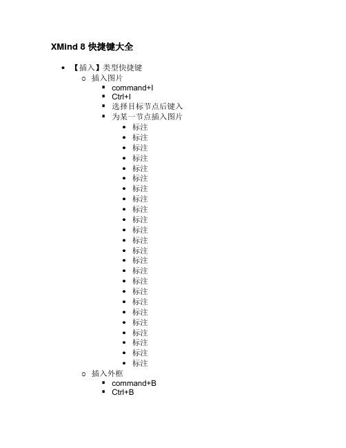 XMind 8 快捷键大全