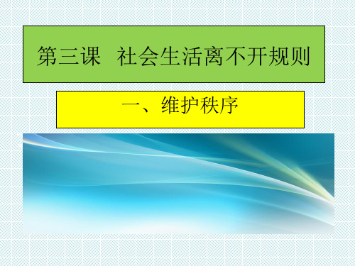 人教版道德和法治八年级上第三课第一框维护秩序课件(共15张PPT)