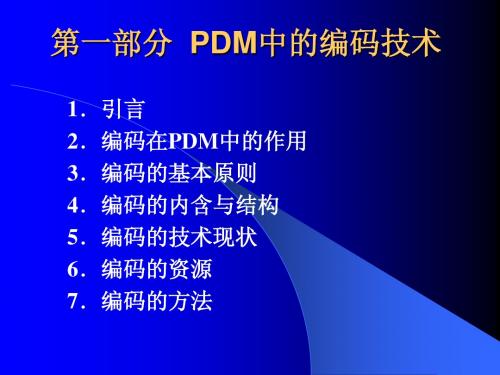 PDM中的编码技术