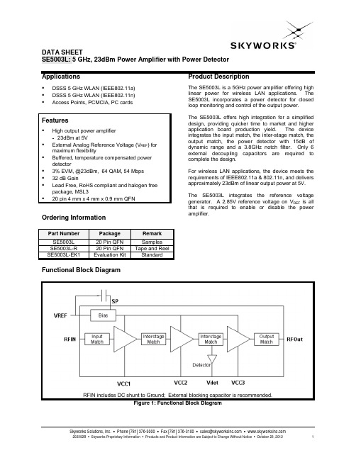 Skyworks Solutions SE5003L 5 GHz WLAN Power Amplif