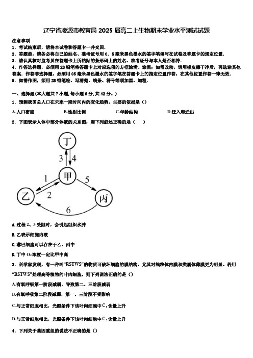 辽宁省凌源市教育局2025届高二上生物期末学业水平测试试题含解析