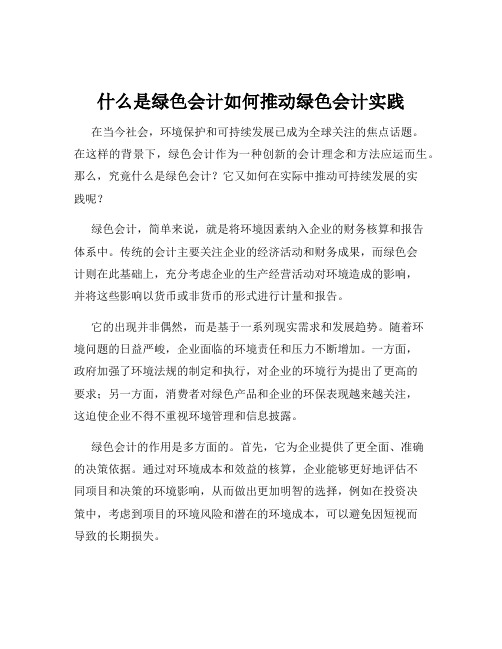 什么是绿色会计如何推动绿色会计实践