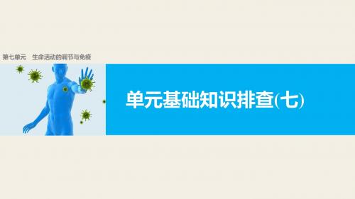 【新步步高】2018版浙江高考生物《选考总复习》课件单元基础知识排查(七)生命活动的调节与免疫