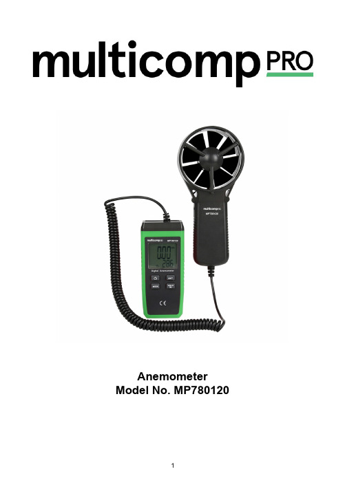 Anemometer MP780120 说明书