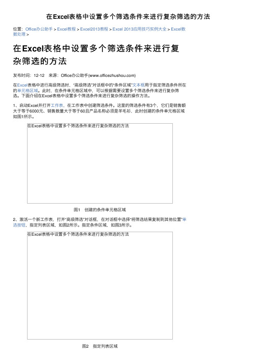 在Excel表格中设置多个筛选条件来进行复杂筛选的方法