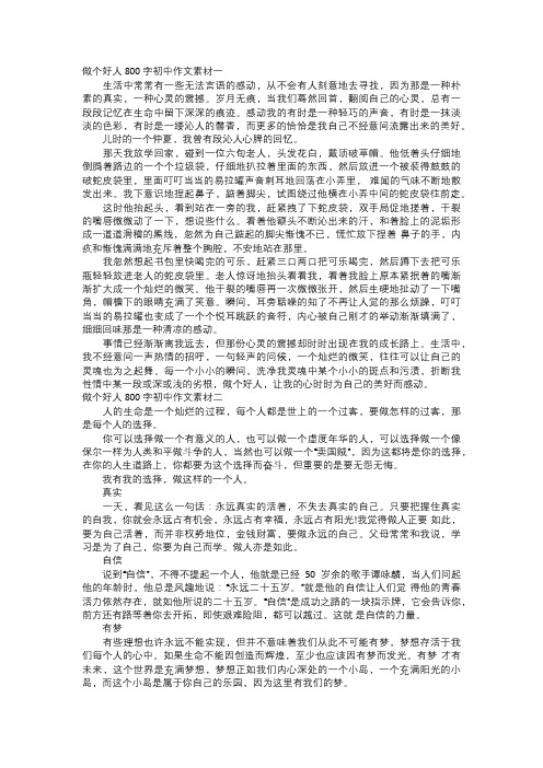 做个好人初中作文素材