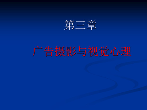第三节广告摄影及视觉心理PPT课件