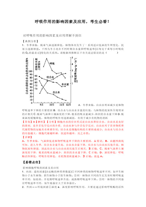 呼吸作用的影响因素及应用,考生必看!