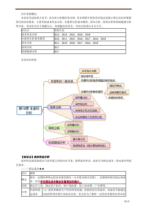 财务成本管理知识点