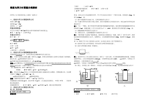 密度与浮力计算题分类解