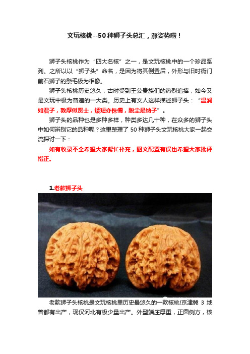 文玩核桃--50种狮子头总汇，涨姿势啦！