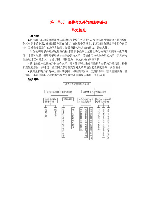 最新-高中生物 第一单元 遗传与变异的细胞学基础单元