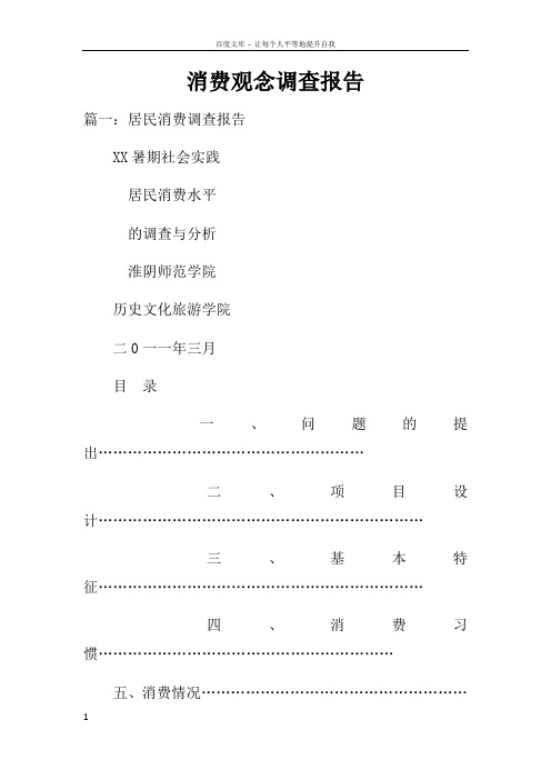 消费观念调查报告