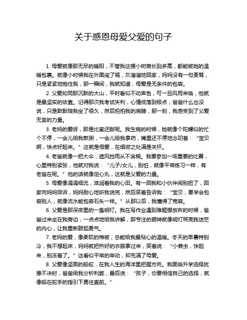 关于感恩母爱父爱的句子