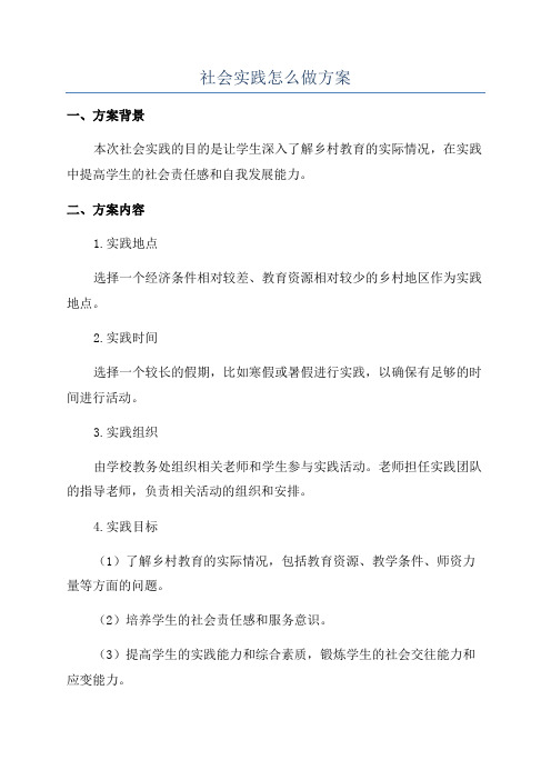 社会实践怎么做方案