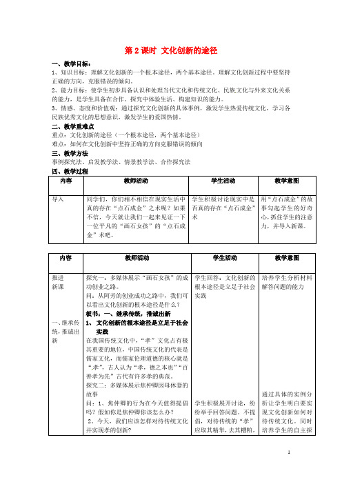 广东省揭阳市第一中学高中政治第五课文化创新文化创新