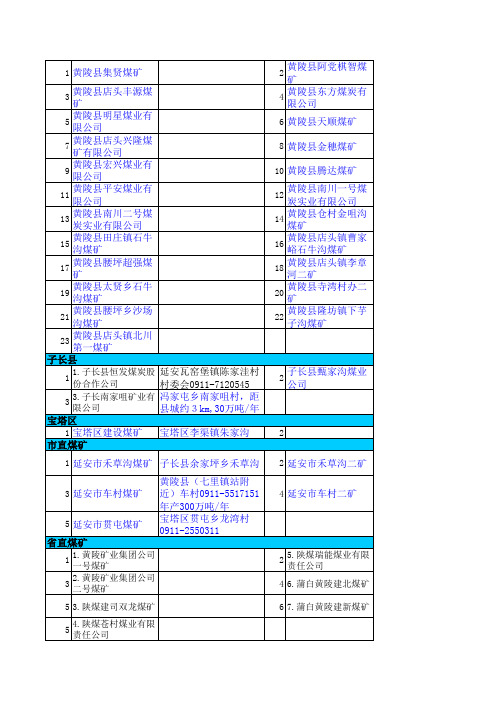 延安国有煤矿