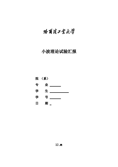 2021年哈工大小波实验报告