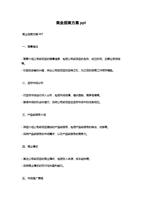 商业招商方案ppt