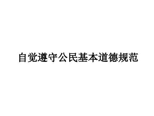 自觉遵守公民基本道德规范PPT课件