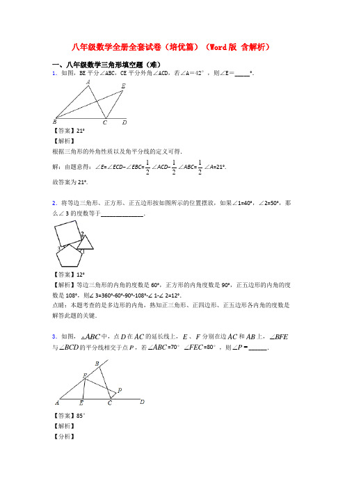 八年级数学全册全套试卷(培优篇)(Word版 含解析)