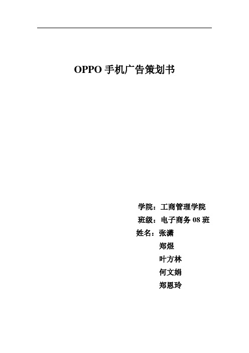 OPPO手机网络广告策划书