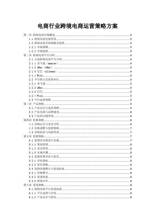 电商行业跨境电商运营策略方案