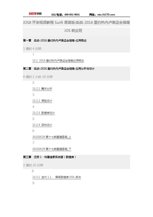 51CTO学院-iOS8开发视频教程Swift语言版实战-2016里约热内卢奥运会指南-iOS就业班