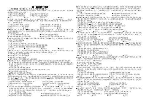 《政治生活》1---4课政治试题